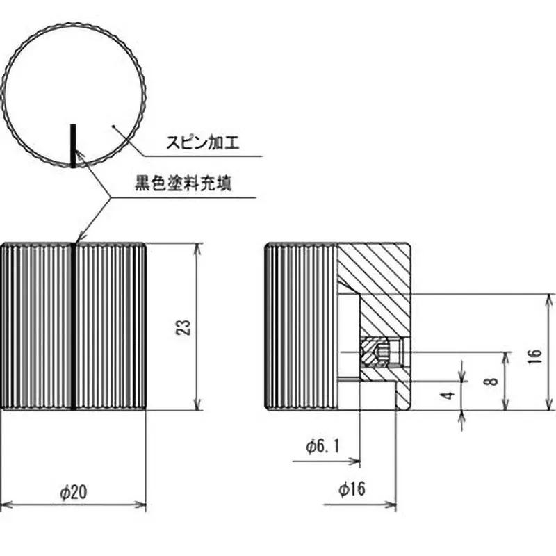sato-parts-metal-knob-k-5432-aluminum-silver-for-hexagon-wrench-nominal-2-k-5432