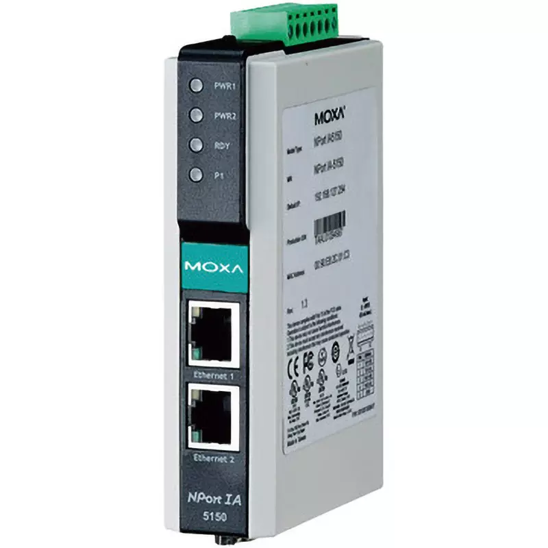 MOXA Industrial Serial Device Server RS232 Cx1/RS422 x1/RS485 x1 No. of Port, NPORT IA-5150-T