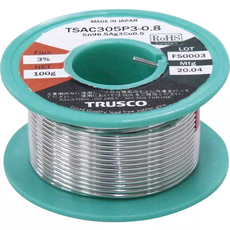 TRUSCO Lead-Free Solder 1.6 mm Wire Diameter, TSAC305P3-1.6