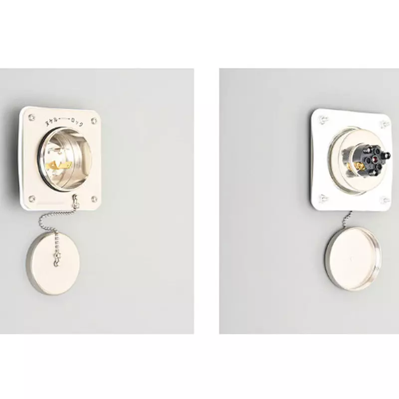 AMERICAN DENKI Waterproof Flange Inlet R3.5-4, R5.5-4 Applicable crimp terminal, 3225WJS-L6