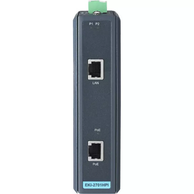 Advantech Temperature Support PoE Injector Type -40 to 75℃ Operating Temperature Range 30 W Output, EKI-2701HPI-AE