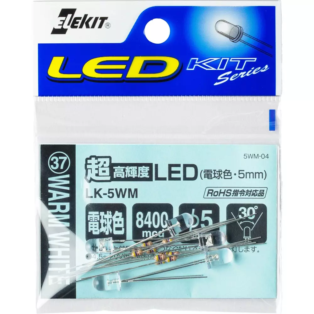 ELEKIT Super Bright LED DC 4.5 to 24 Power Supply Voltage DC 25 Rated Voltage Up to 30 Rated Current, LK-5WM (Pack of 5)