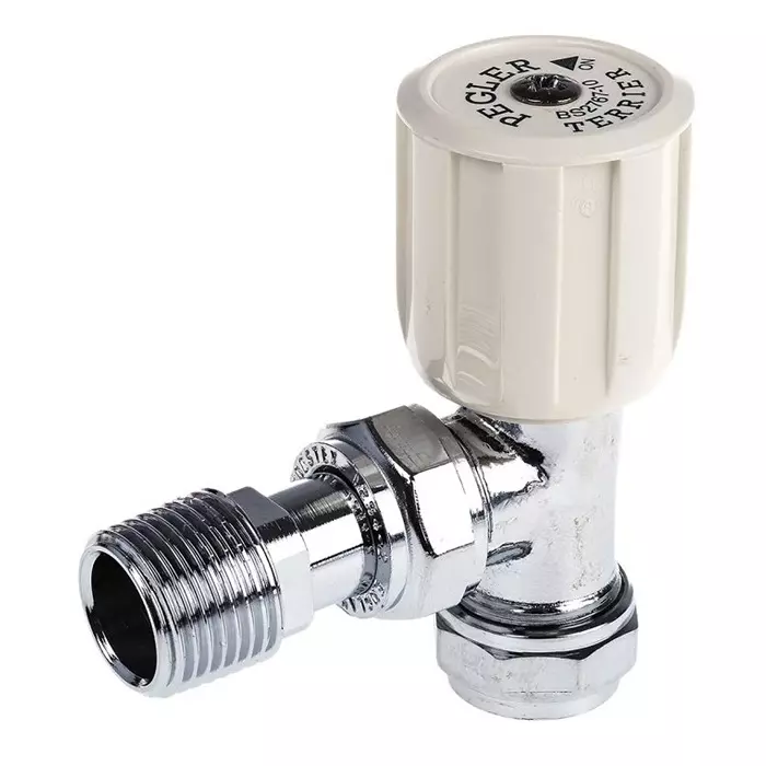 Pegler Yorkshire Chrome Plated Brass 15 mm Compression to 1/2 in BSP Manual Radiator Valve, 601028