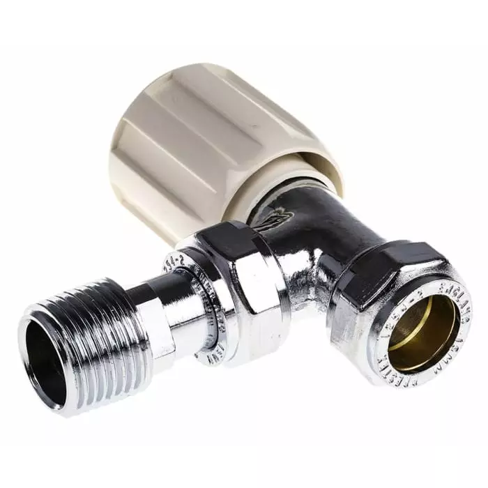 Pegler Yorkshire Chrome Plated Brass 15 mm Compression to 1/2 in BSP Manual Radiator Valve, 601028