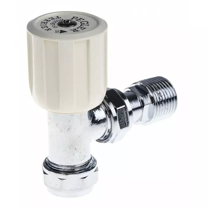 Pegler Yorkshire Chrome Plated Brass 15 mm Compression to 1/2 in BSP Manual Radiator Valve, 601028
