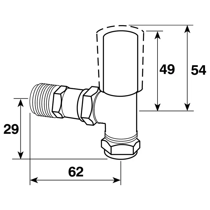 Pegler Yorkshire Chrome Plated Brass 15 mm Compression to 1/2 in BSP Manual Radiator Valve, 601028