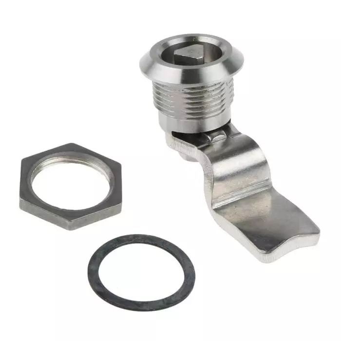 Steinbach & Vollman Stainless Steel Triangular Lock 32 mm Panel-to-Tongue 20.2x22.2 mm Cutout Key Unlock