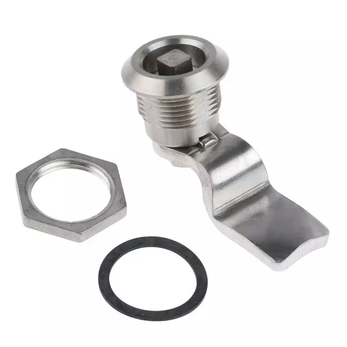 Steinbach & Vollman Square Key Lock Stainless Steel, 32 mm Panel to Tongue Depth, 20.2x20.2 mm Panel Cutout, 3410270