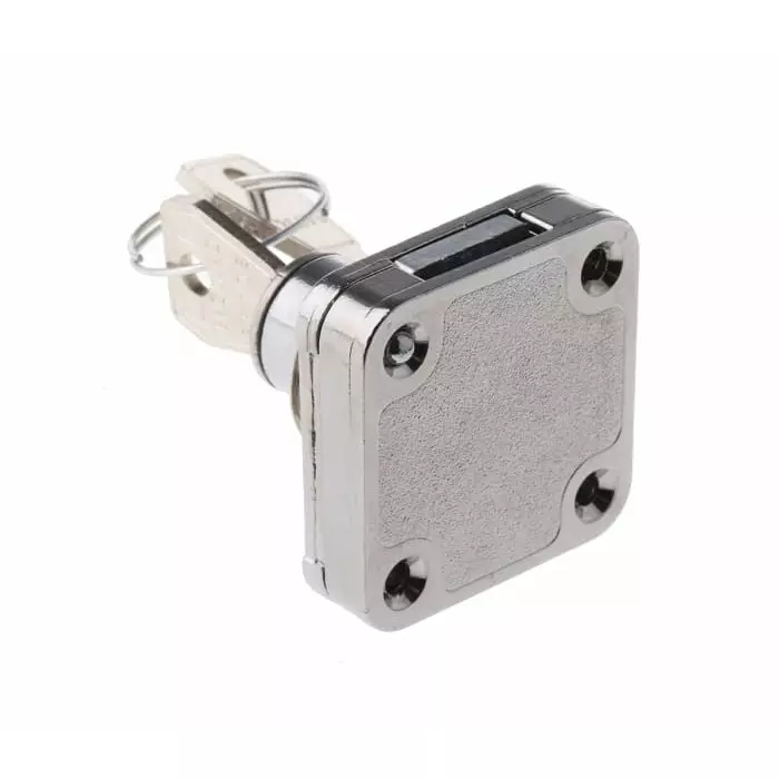 Euro-Locks Sliding Door Key Lock 22 mm Panel to Tongue Depth, 19 mm Panel Cutout Diameter, 5665532