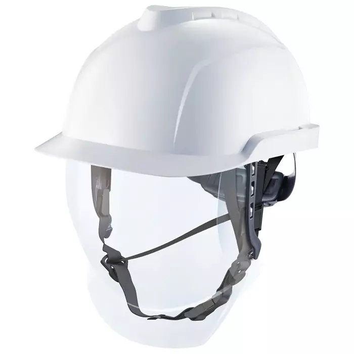 MSA Safety V-Gard 950 White Helmet with Chin Strap Adjustable, GVF1A-C0A0000-000