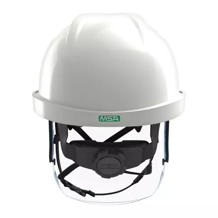 MSA Safety V-Gard 950 White Helmet with Chin Strap Adjustable, GVF1A-C0A0000-000
