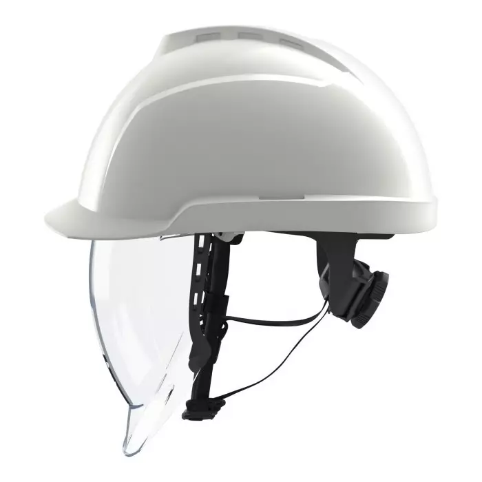MSA Safety V-Gard 950 White Helmet with Chin Strap Adjustable, GVF1A-C0A0000-000