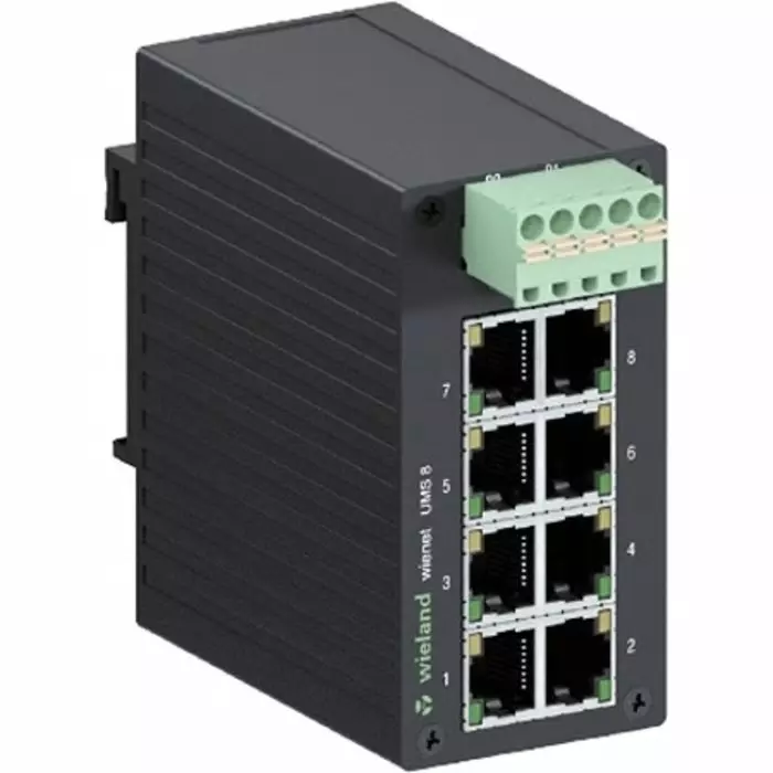 WIELAND ELECTRIC wieNET UMS 8 Unmanaged 8 Port Ethernet Switch, 83.040.0001.0