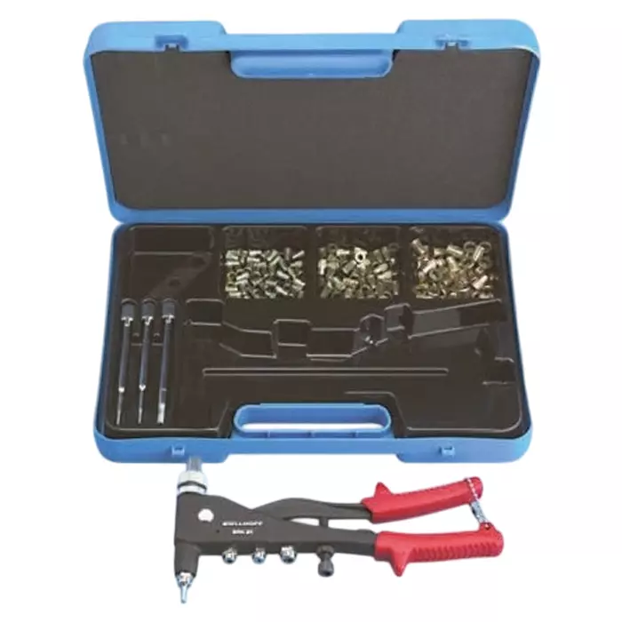 BOLLHOFF Insert Kit Steel, Galvanised, Plain, M3, M4, M5, M6 Thread Size Range, Ratchet Included, 23511900501