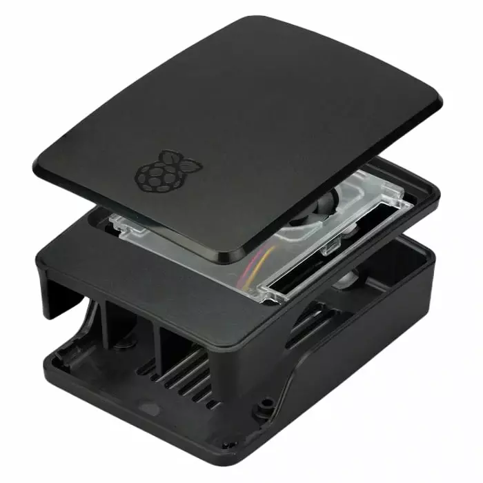 Raspberry Pi ABSCase for use with Raspberry Pi 5 in Black, Pi 5 Case (B/G)