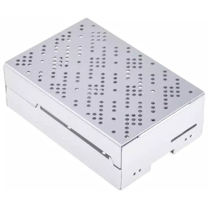 Okdo Aluminium Case for use with Raspberry Pi 4 Model in Grey, ZP-0095