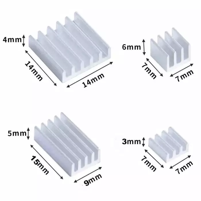 52Pi Aluminum Heat Sink Pack for Raspberry Pi 4B, Z-0266