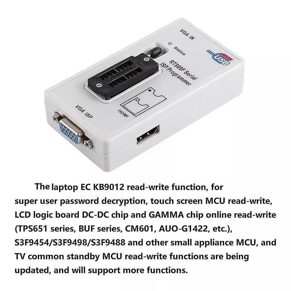 GENERIC ISP Programmer Kit with Cables & 21 Adapter Board for EEPROM, Flash Memory, MCU, VGA/HDMI Programming, RT809H