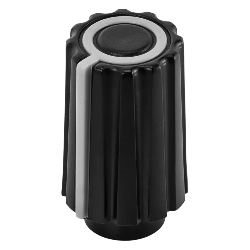 Same Sky Knobs Ribbed Type Acrylonitrile Butadiene Styrene (ABS) Black 11.82 mm Outside Diameter, SPK-005F
