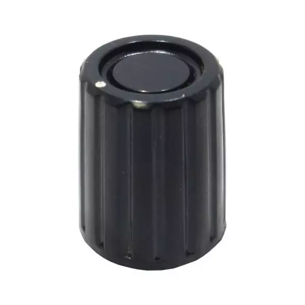 Shin Chin Cylindrical Knob Phenolic Black 13 mm Outside Diameter, PN-37/6.4