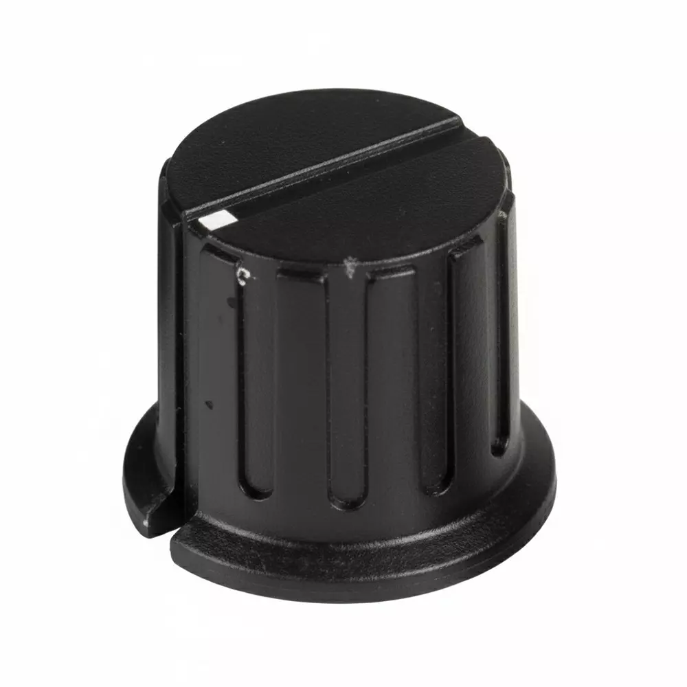Shin Chin Cylindrical Knob Plastic Black 16 mm Outside Diameter, PN-38B/6.4