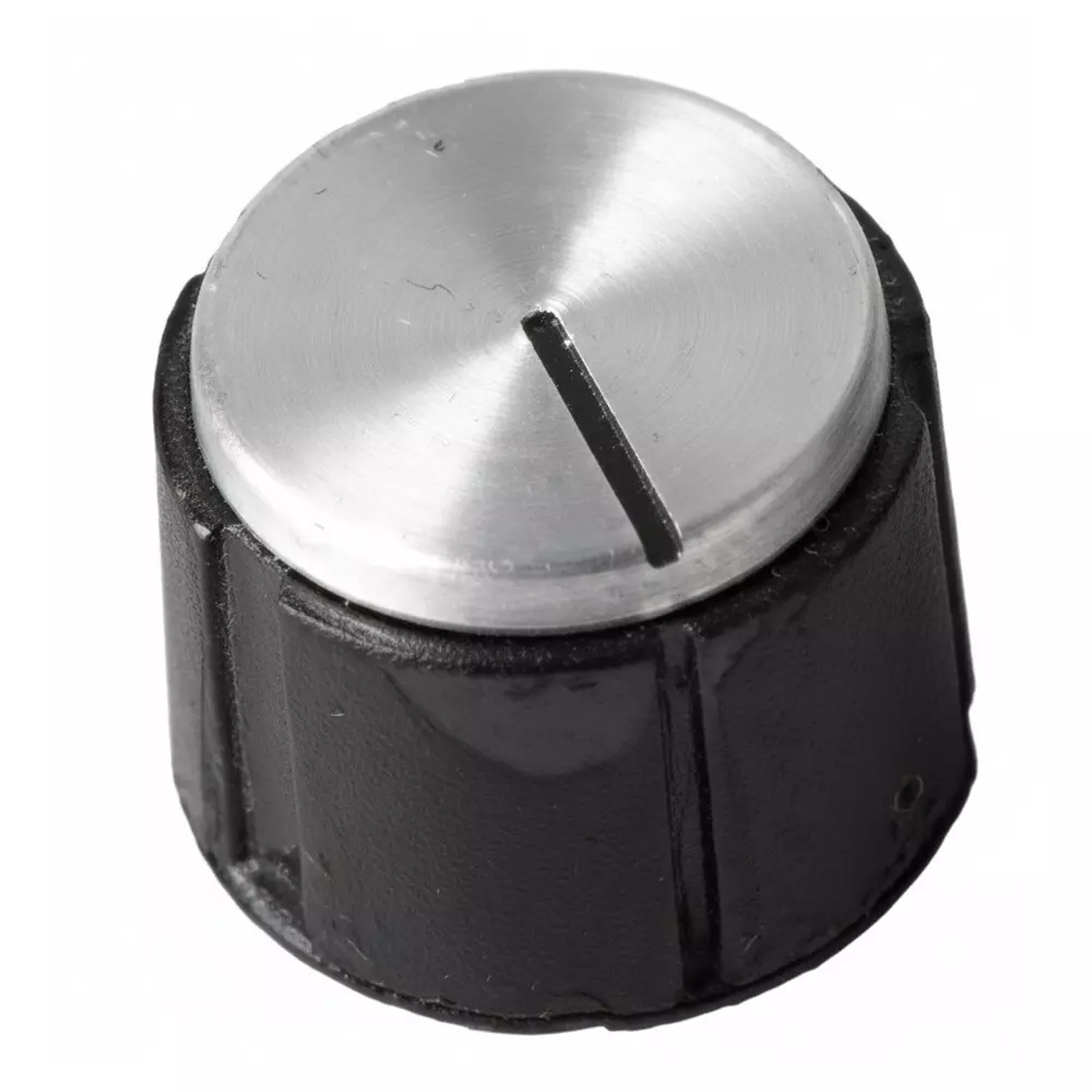 DAVIES MOLDING Control Knob Phenolic Black 20 mm Outside Diameter, 1202BA
