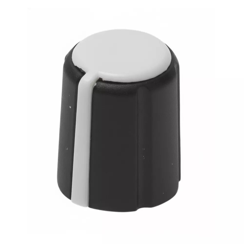 DAVIES MOLDING Cylindrical Knob Black Fluted Design 12 mm Outside Diameter, 1221-J