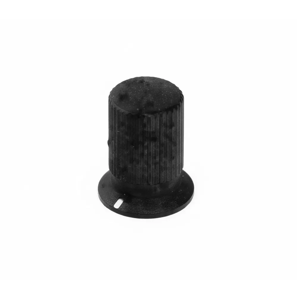 TE CONNECTIVITY KFS Series Cylindrical Knob with Skirt Black Matte 10 mm Outside Diameter, KFS400B1/8