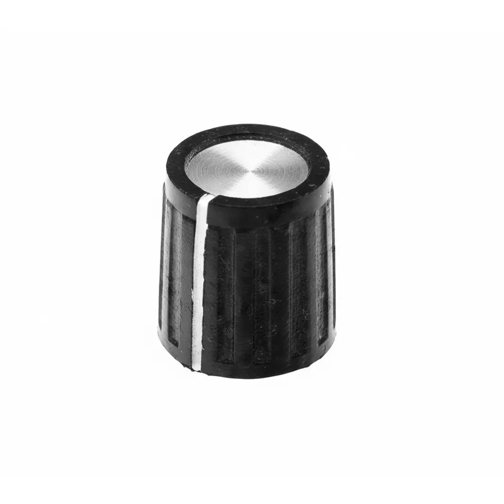 TE CONNECTIVITY PKG Series Cylindrical Knob Black, Silver 14 mm Outside Diameter, PKG50B1/4