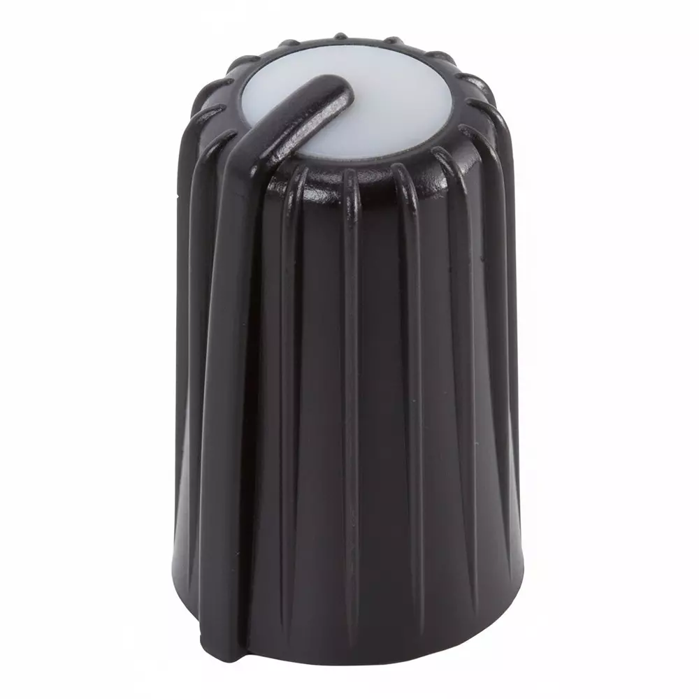 Same Sky Knobs Ribbed Type Acrylonitrile Butadiene Styrene (ABS) Black 10.8 mm Outside Diameter, SPK-011A