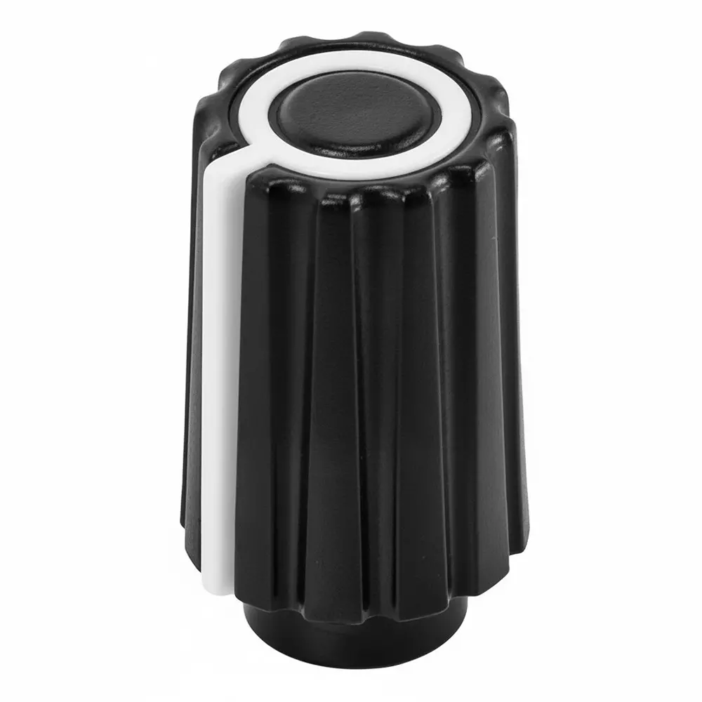 Same Sky Knobs Ribbed Type Acrylonitrile Butadiene Styrene (ABS) Black 11.82 mm Outside Diameter, SPK-005A