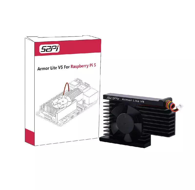52Pi Armor Lite V5 Heatsink with Fan for Raspberry Pi 5