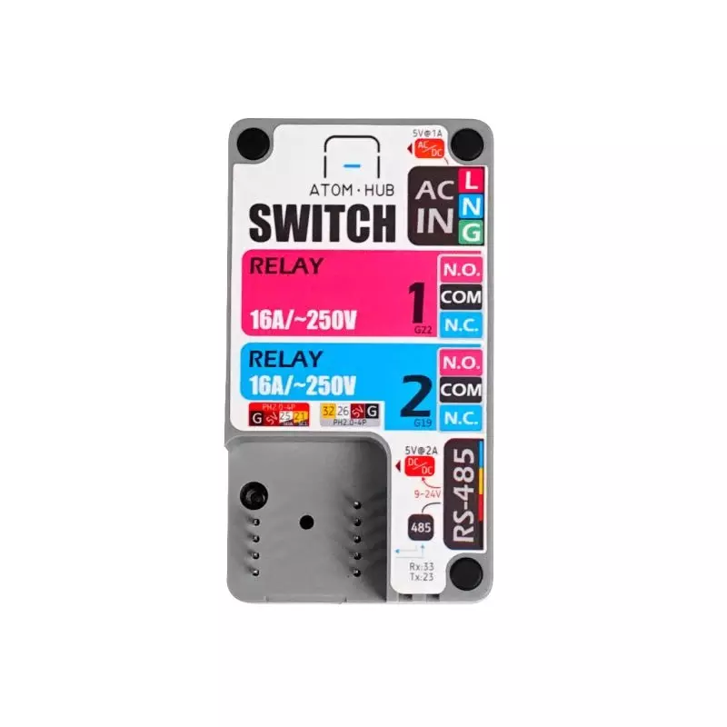 M5Stack ATOM HUB AC/DC Remote Control Switch Kit 9-24 V RS485 Supply Voltage 16 A Max. Current