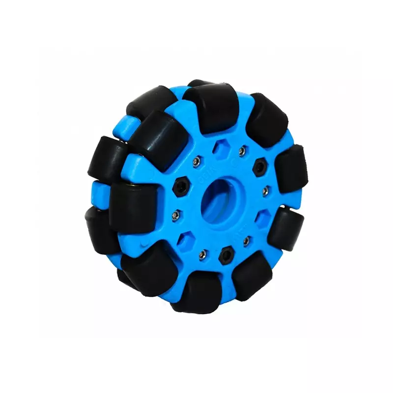 EasyMech Blue 100mm Double Glass Fiber Omni Wheel (BEARING TYPE ROLLER) High Quality