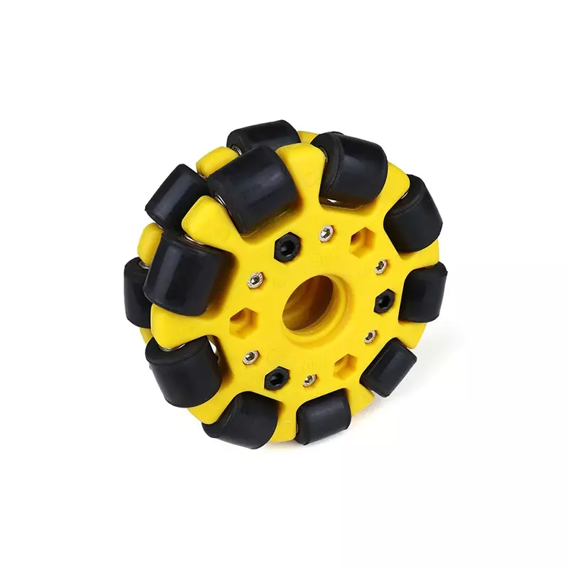 EasyMech Yellow 100mm Double Glass Fiber Omni Wheel (BEARING TYPE ROLLER) High Quality