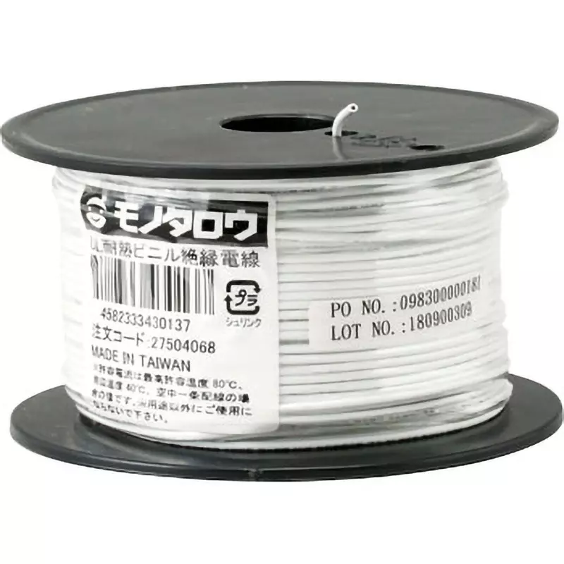 MonotaRO Polyvinyl Chloride Insulated Wires, Ul Heat Resistance, Ul1007, 27504068 (Roll of 1 Pcs)