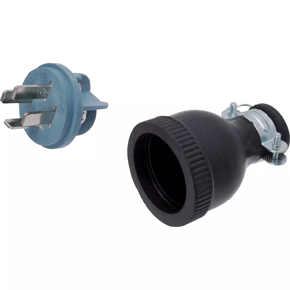 Meikosha Grounding 3 P20 A Rubber Plug Flat Blade Type 250 V, MP2526