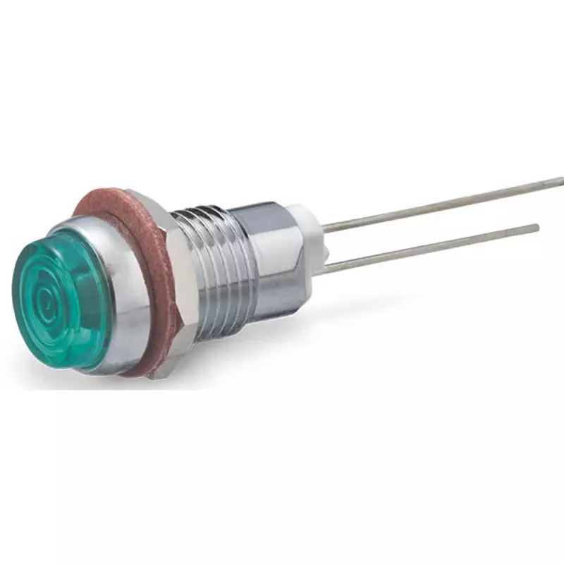 Sato Parts Indicator Light LED Bracket Round Φ8.4 mm Convex Lens, DB-4-FD-G