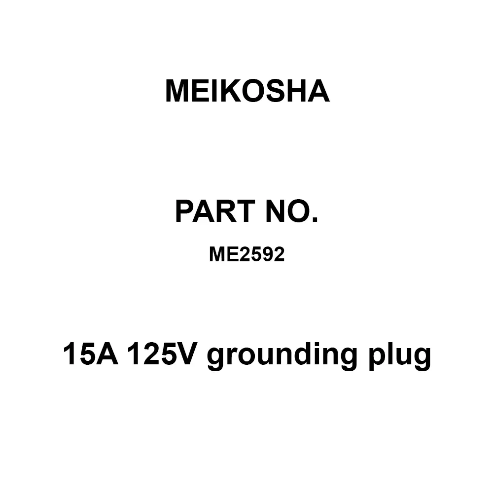 Meikosha 15 A 125 V Grounding Plug (With Grip) (Black), ME2592