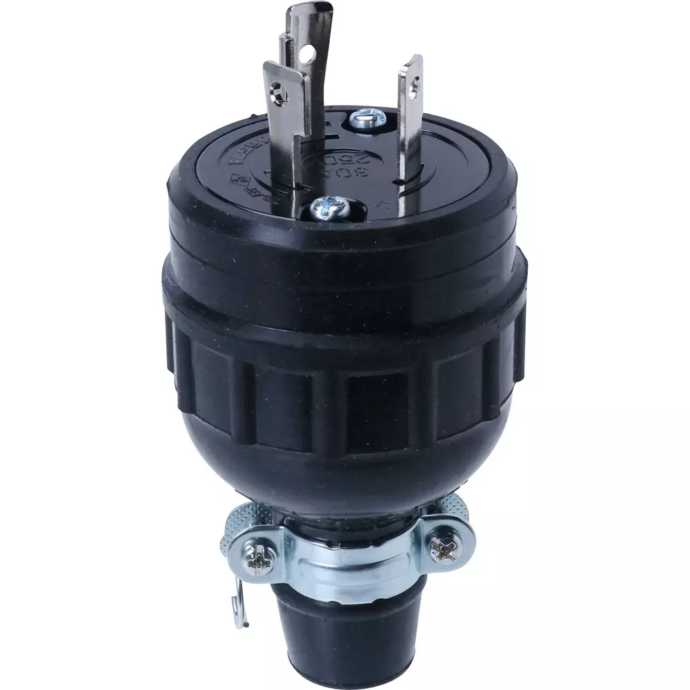 Meikosha Grounding 2 P 30 A Hook Rubber Plug (L6-30 P Compliant), MH2578