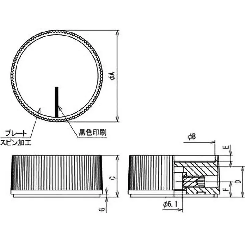 sato-parts-mold-knob-k-5380-a-phenol-26-mm-head-diameter-k-5380-am
