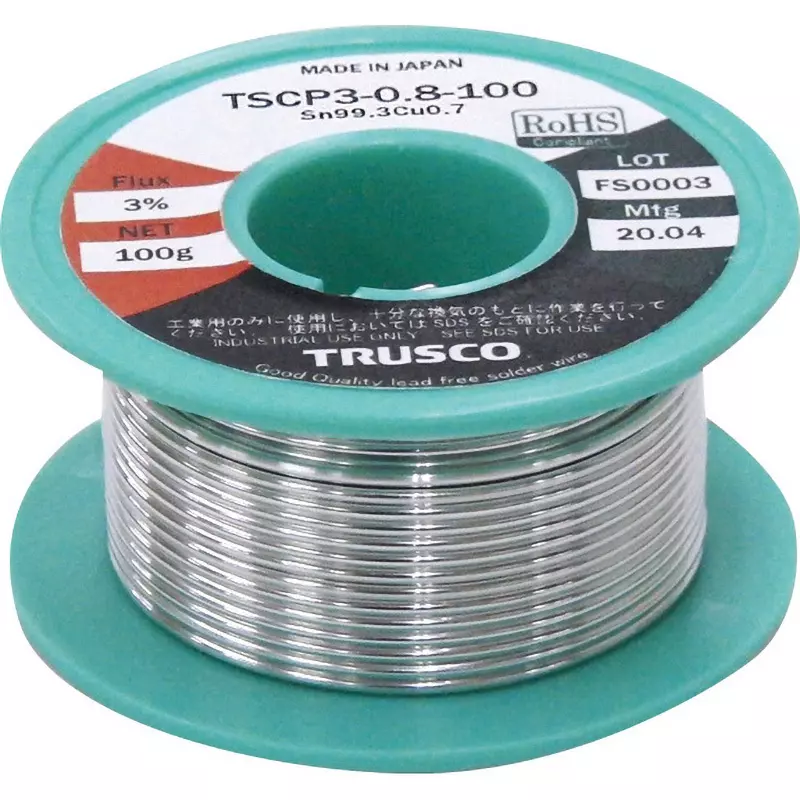 TRUSCO Low Cost Lead-free Solder 1.2 mm Wire Diameter, TSCP3-1.2-100
