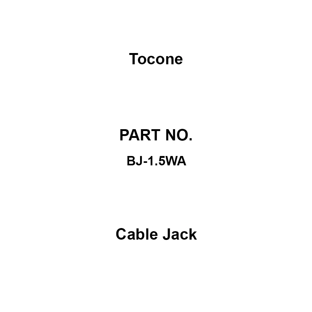 Tocone Cable Jack BNC Connector Type TA-16 Crimping Type Jack Cutting Shape, BJ-1.5WA