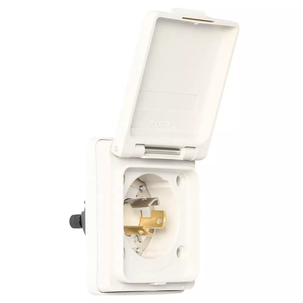 AMERICAN DENKI Hook Type Waterproof Flange Inlet 125 V Voltage 15 A Current Rated 3115NW-L5