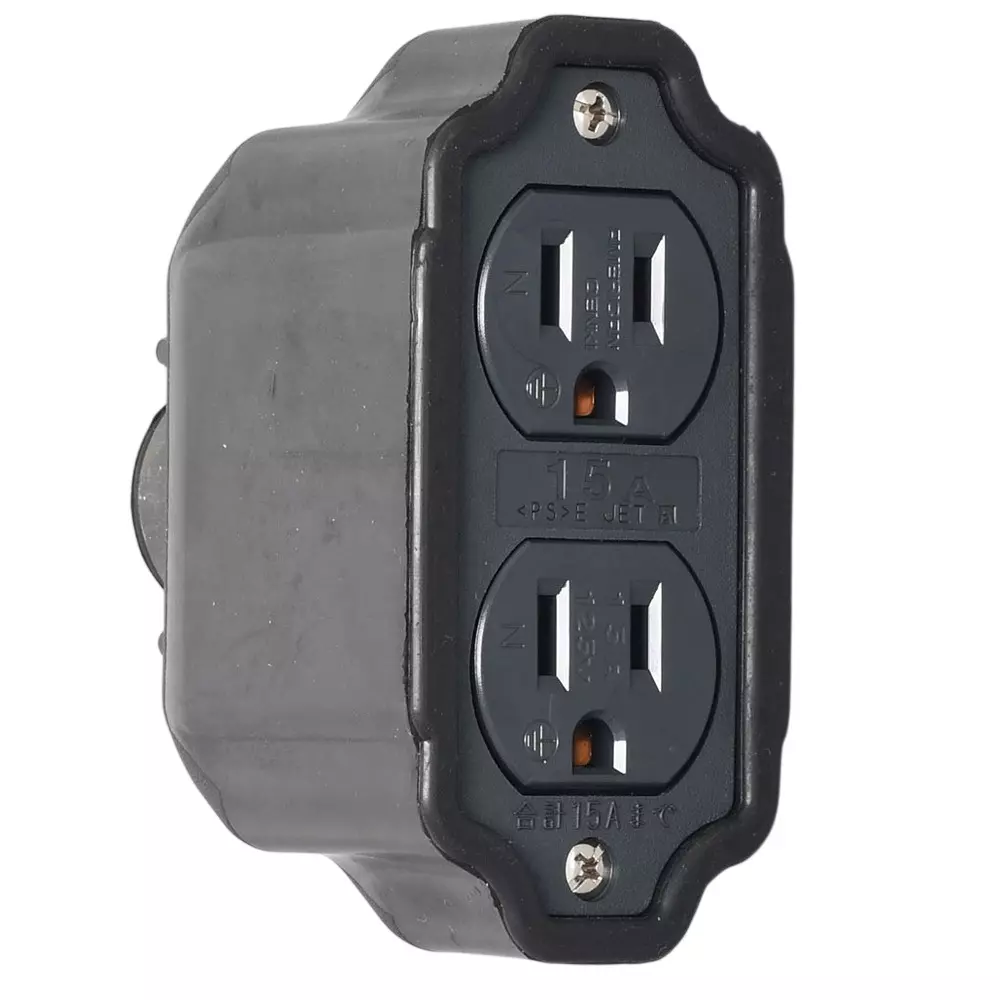 AMERICAN DENKI Double Connector Body 125 V Voltage 15 A Current Type, 7113GR