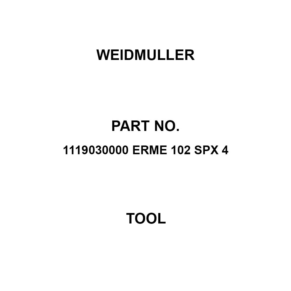 Weidmuller Tool 5 Amp Current 250 Voltage, 1119030000 ERME 102 SPX 4