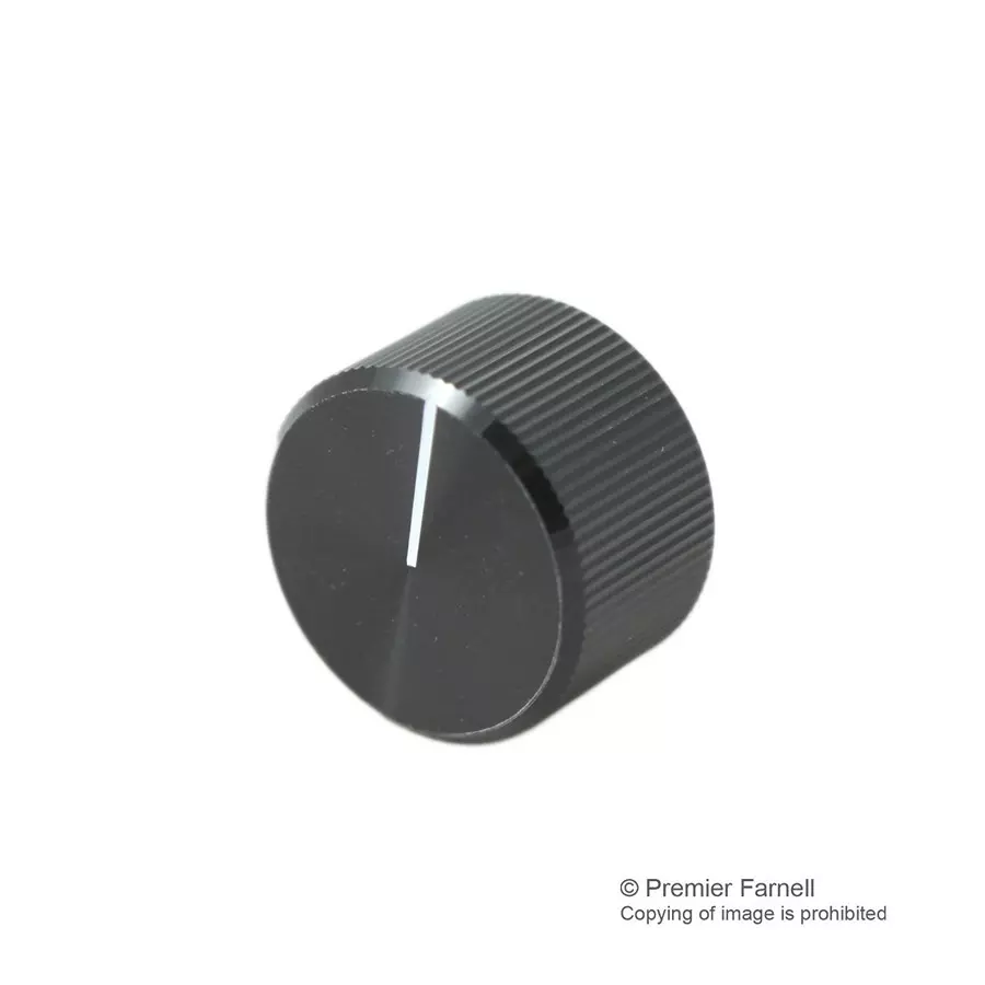 Multicomp KNOB, AL, 20MM, BLACK, 6.4MM SHAFT, KB00006