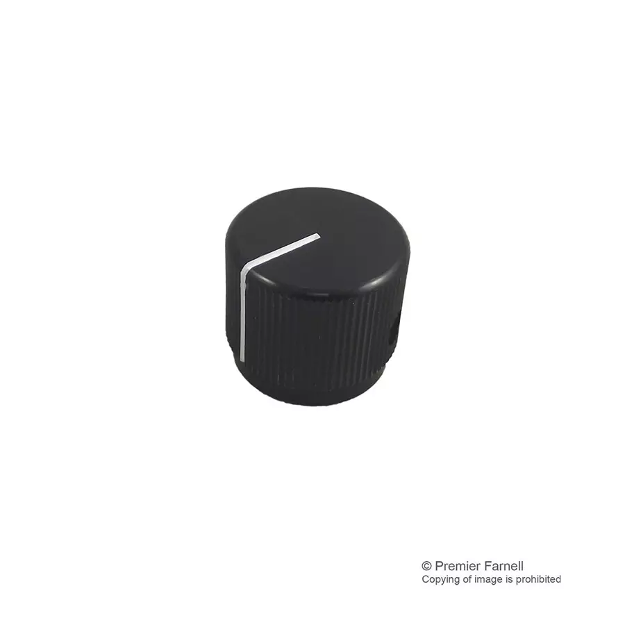 Multicomp KNOB, AL, 19MM, BLACK, 3.2MM SHAFT, KB00021