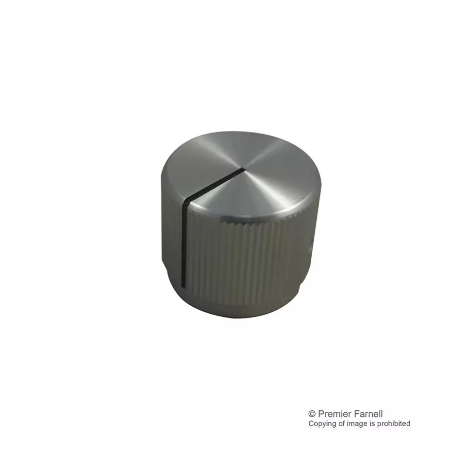 Multicomp KNOB, AL, 19MM, SILVER, 6.4MM SHAFT, KB00018