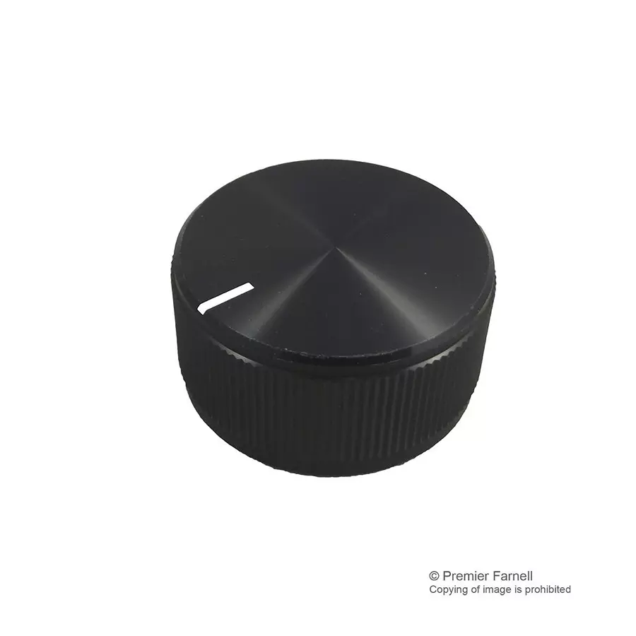 Multicomp KNOB, ALUMINIUM, BLACK, 31.8MM, 061-7008